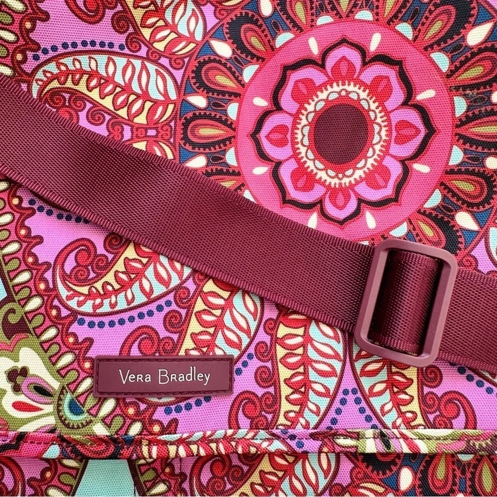 Vera Bradley Lighten Up Essential messenger bag medallion purple pink red laptop